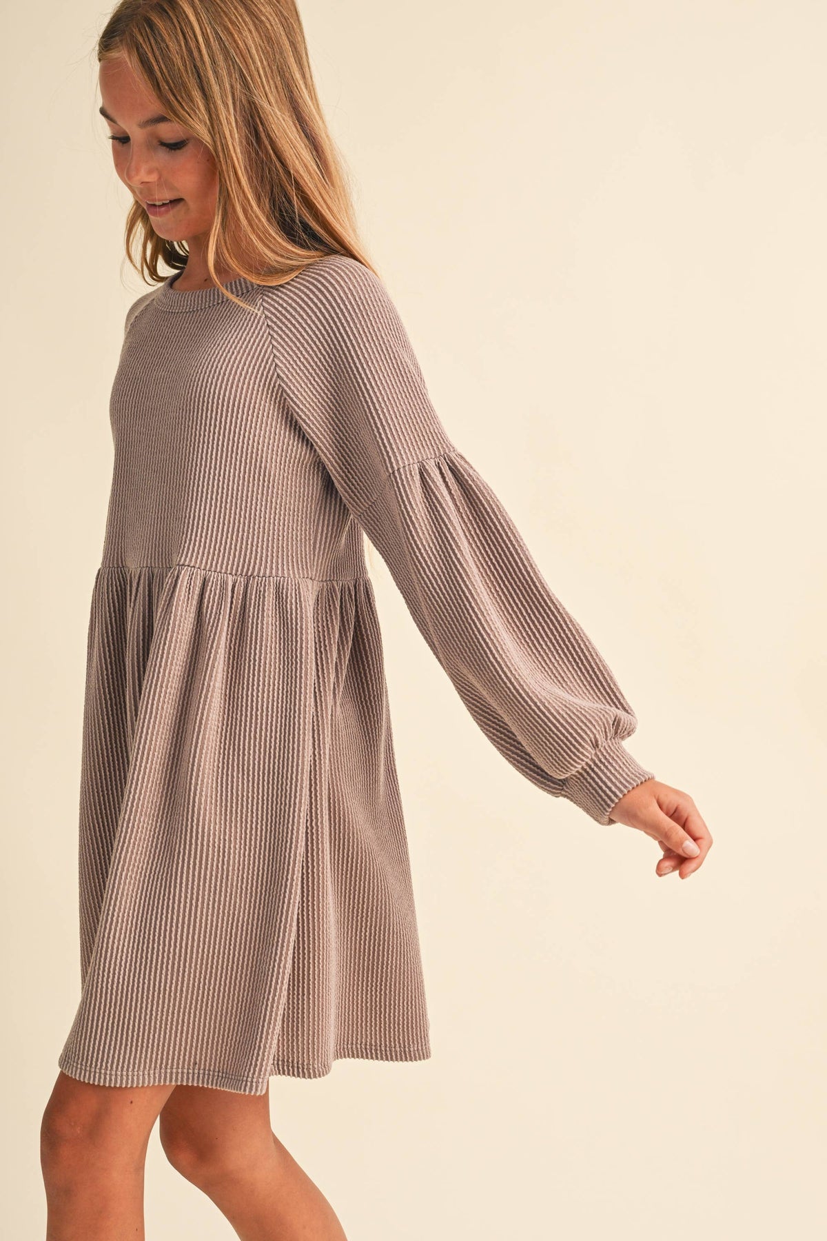 TWEEN KIDS GIRLS BABYDOLL KNIT DRESS (7-14)
