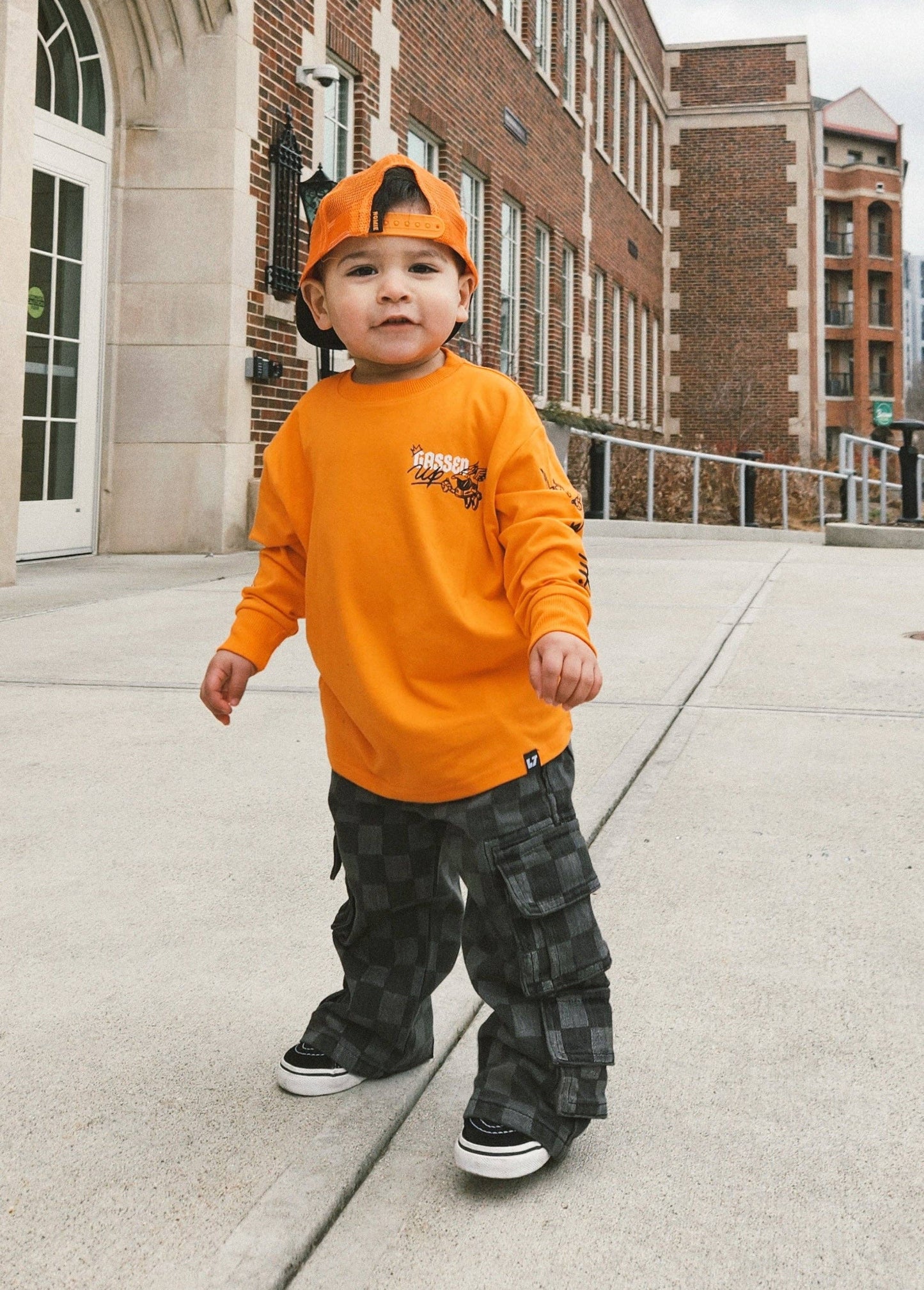 Checkered Baggy Black Jeans