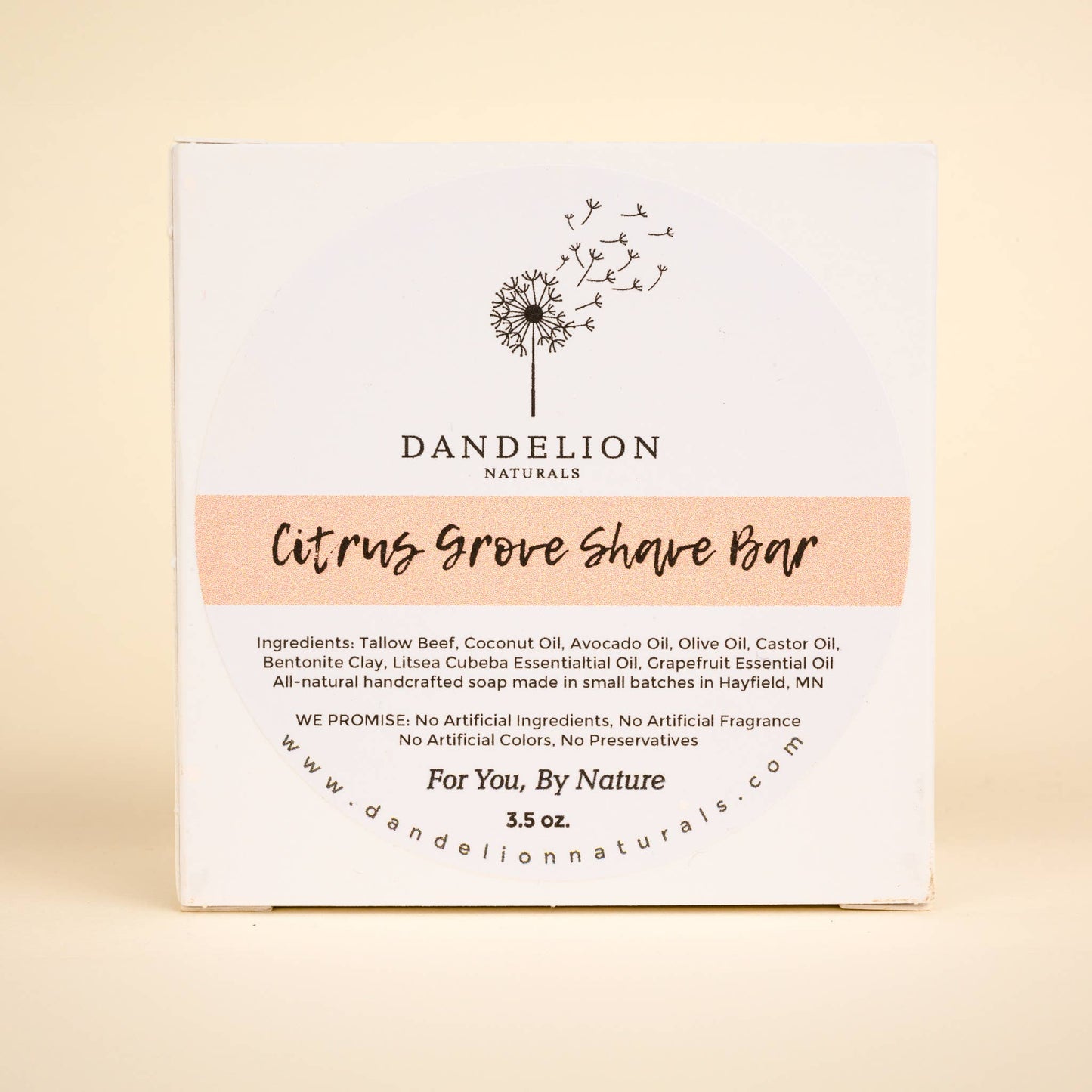 Shave Bar | Shave Puck | Tallow Shave Soap | Citrus Grove