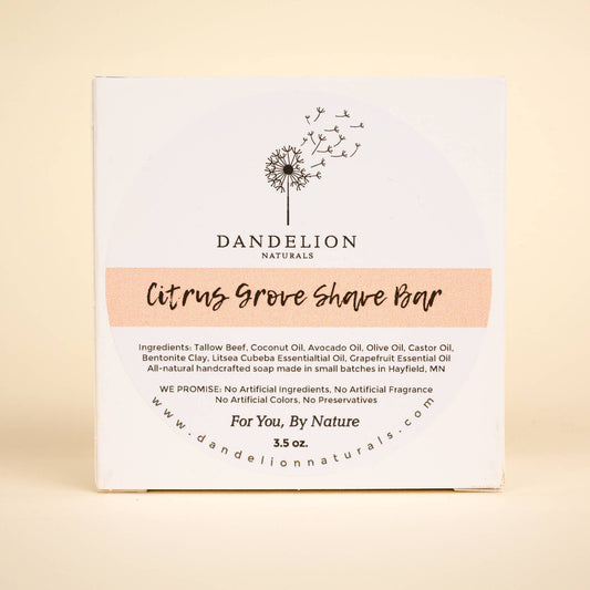 Shave Bar | Shave Puck | Tallow Shave Soap | Citrus Grove