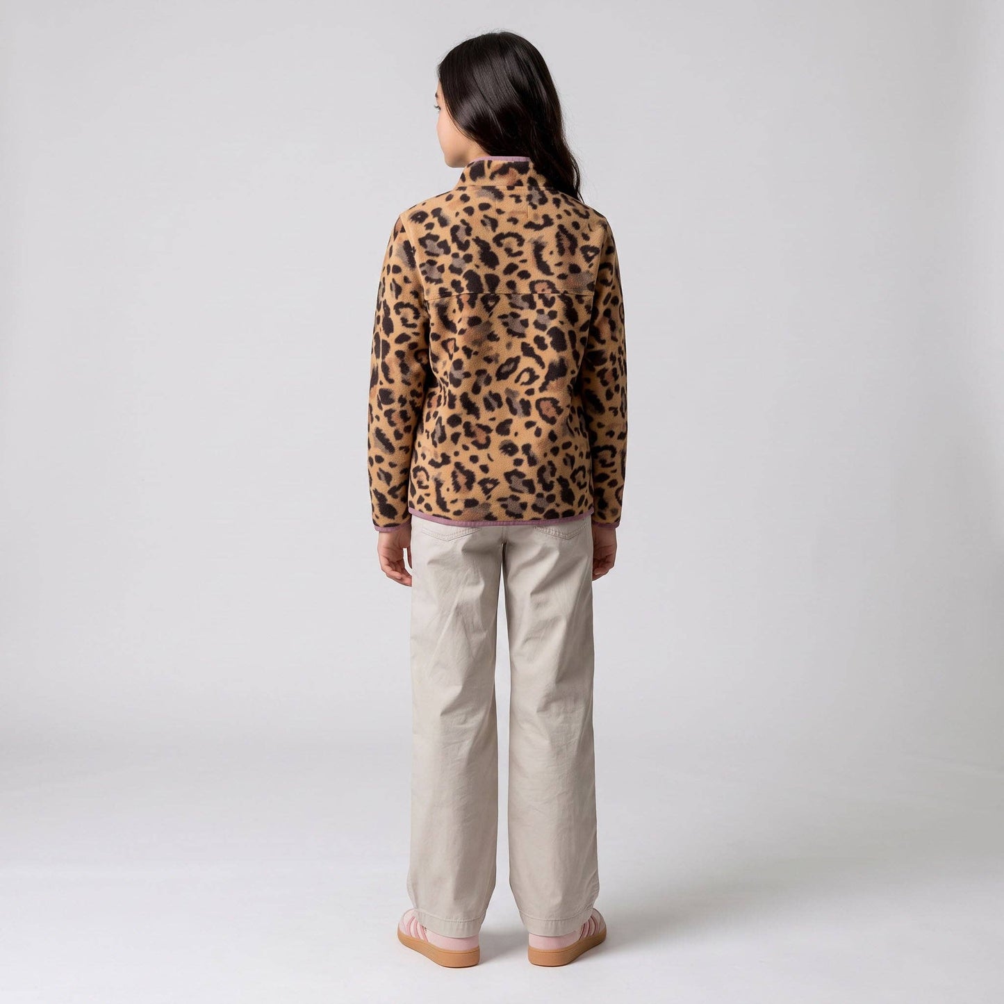 Unisex Trail Microfleece Printed Jacket - Youth Sizing. Checkers and cheetah