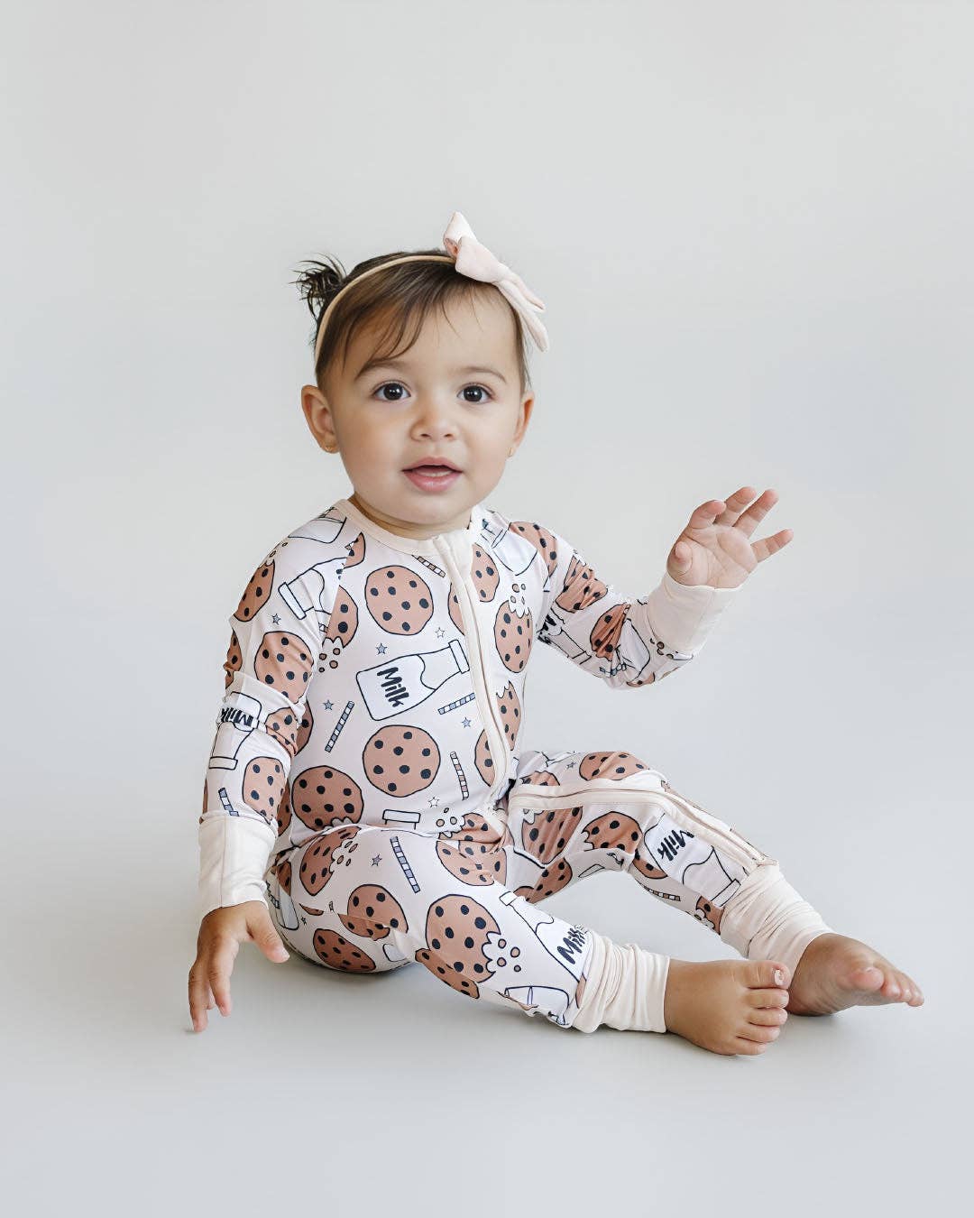 Bamboo Baby Zip Romper | Milk & Cookies