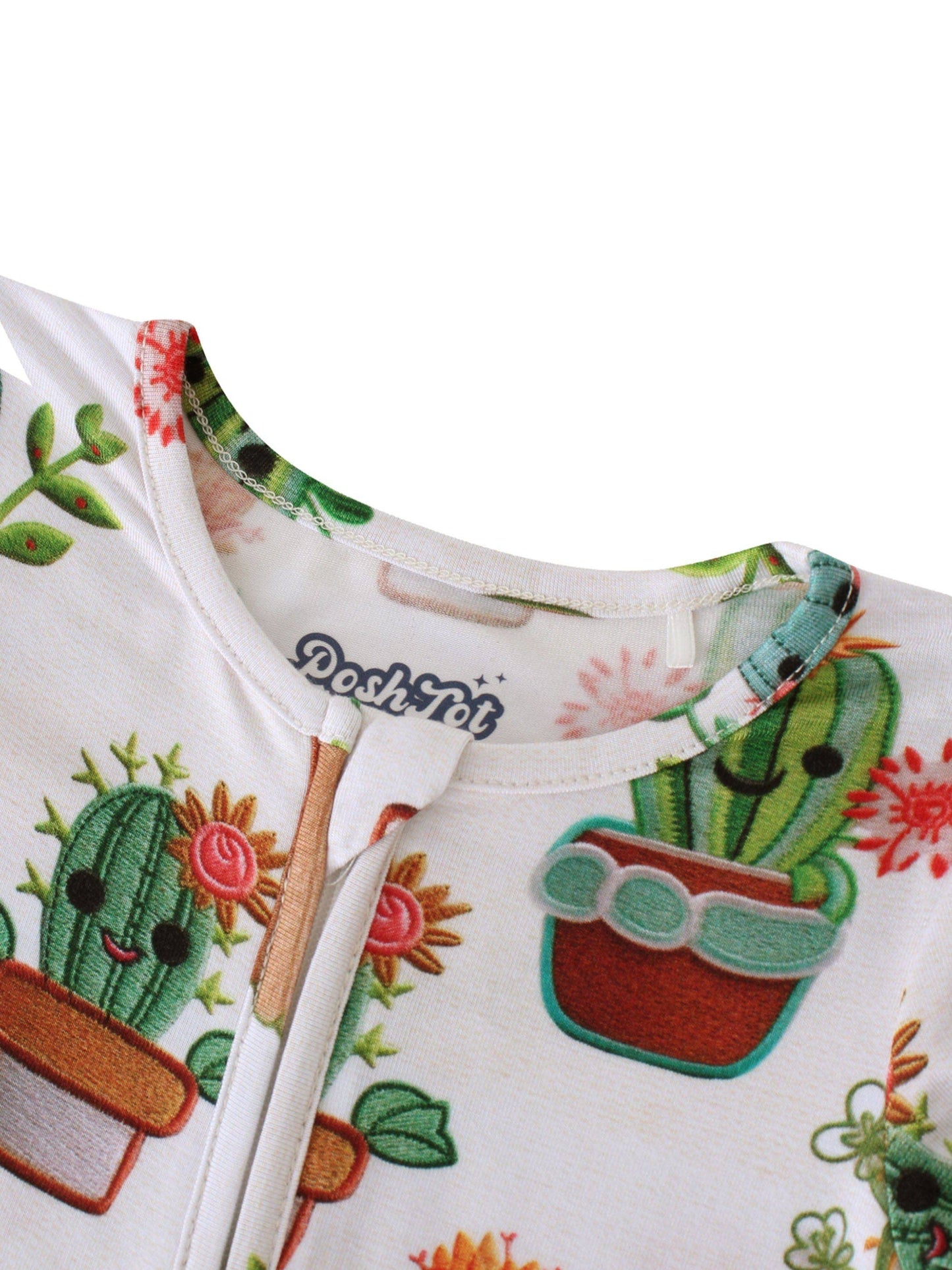 PoshTOT Cactus Bamboo Baby Convertible Zippy Romper