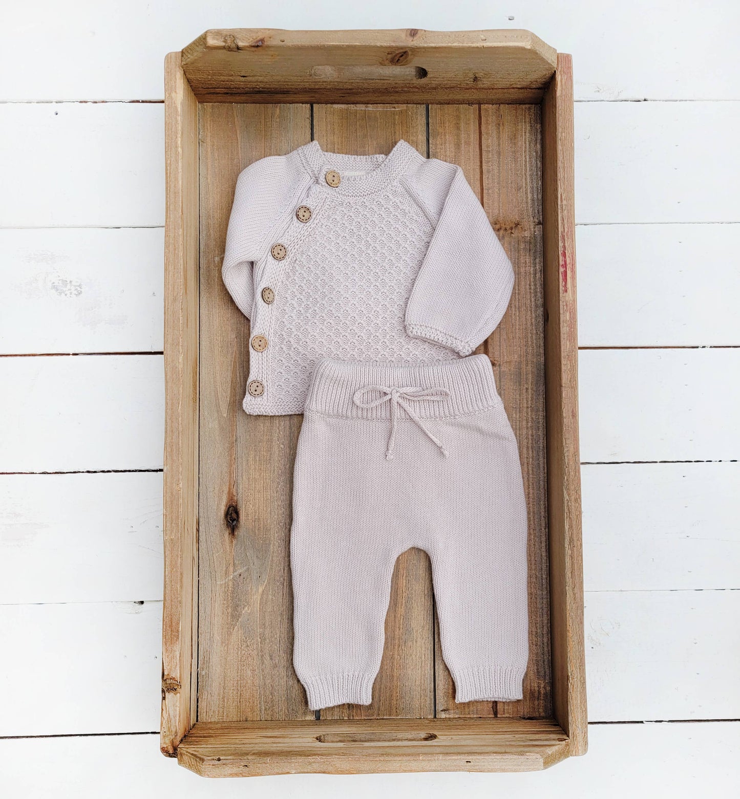 Noella Cotton Knit 2pc Shirt and pants Baby Outfit Set