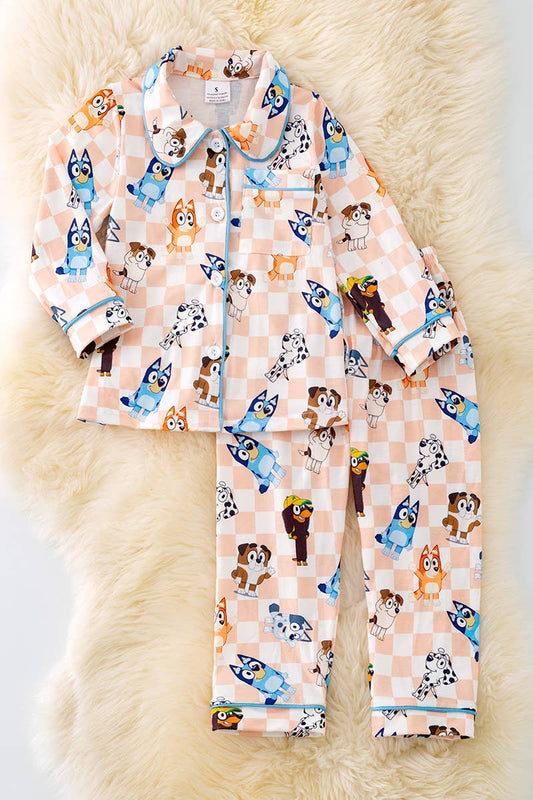 CHARACTER, CHECKERED PRINTED PAJAMA SET. PJG40147 AMY