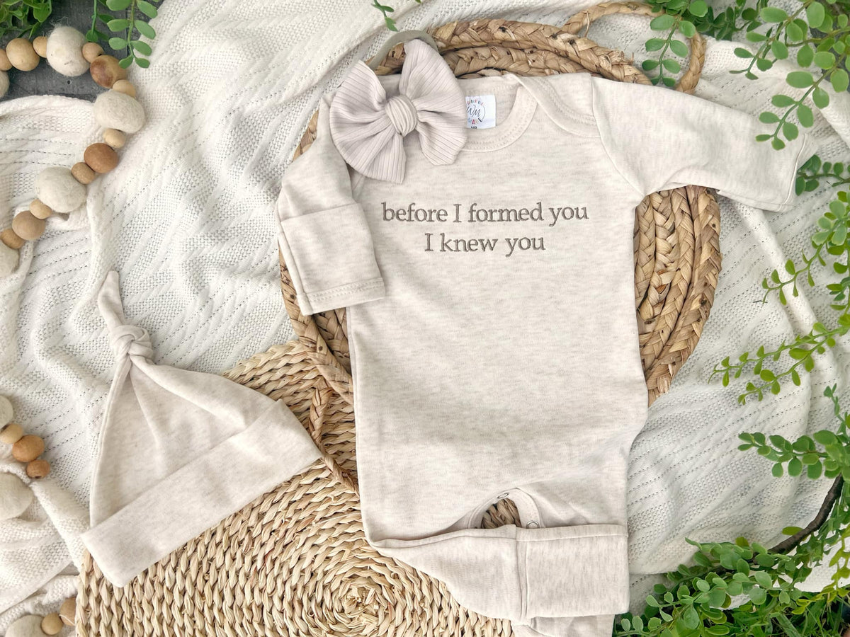 Baby Romper | Before I Formed You, I Knew You print