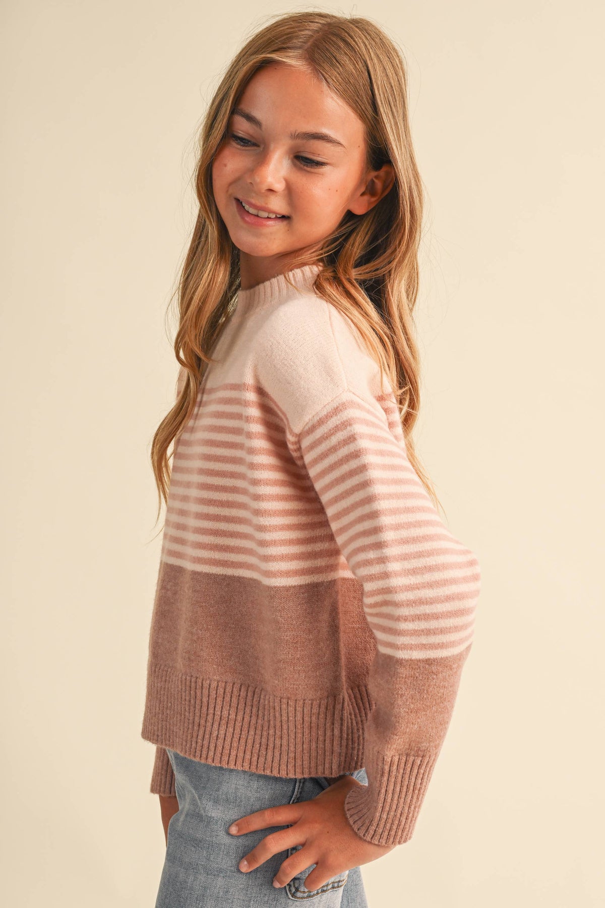 TWEEN KIDS GIRLS DROP SHOULDER SWEATER  (7-14)