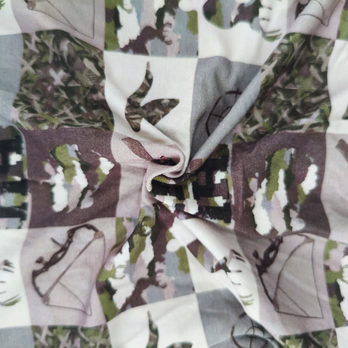 Animal Camouflage Checkerboard Bamboo Zipper Romper Pajamas