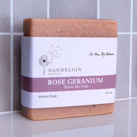Rose Geranium Tallow Bar Soap | Tallow Skin Care | Bar Soap