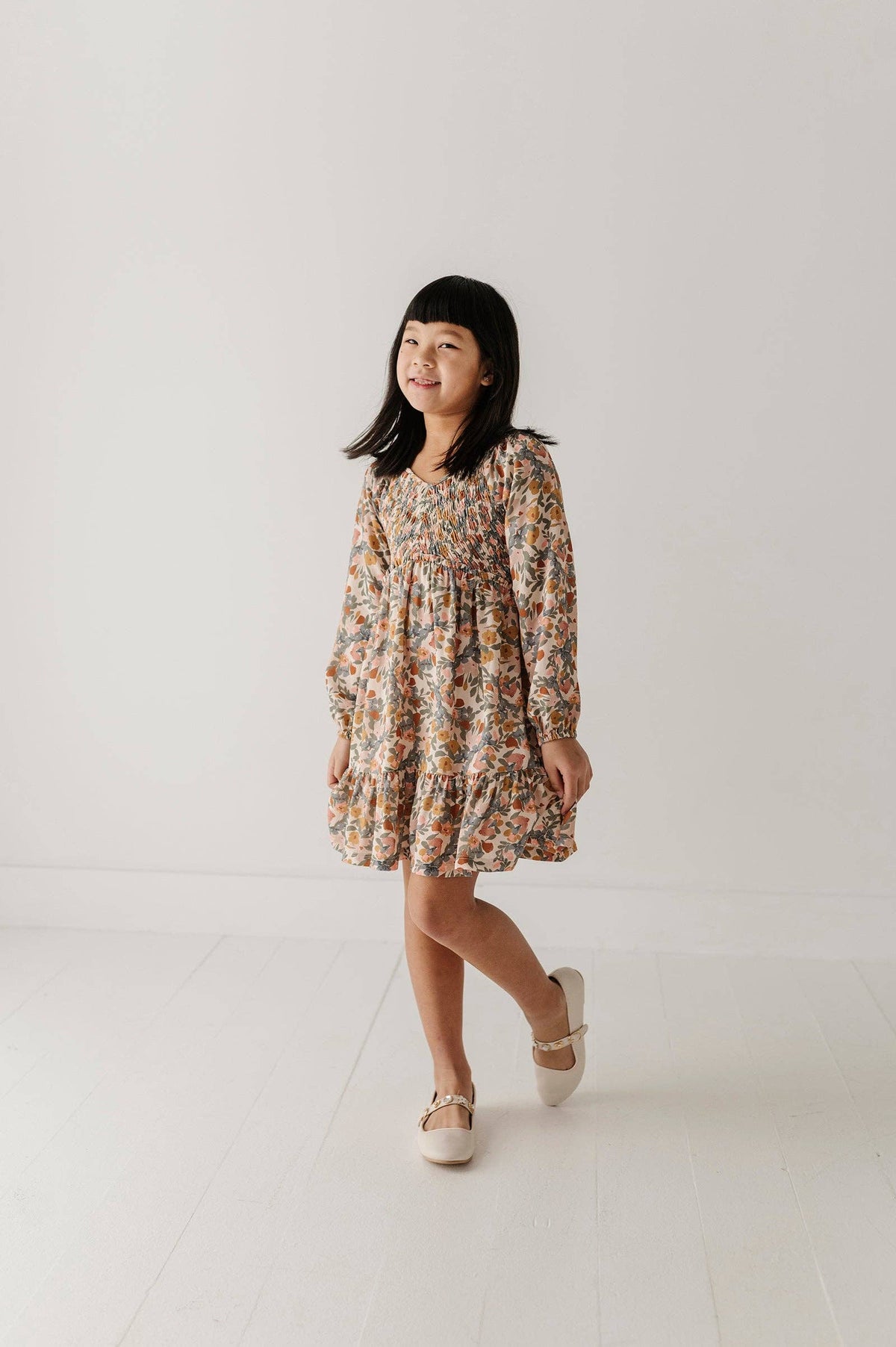Avery & Alexander Mitered Smocked Front Babydoll Dress
