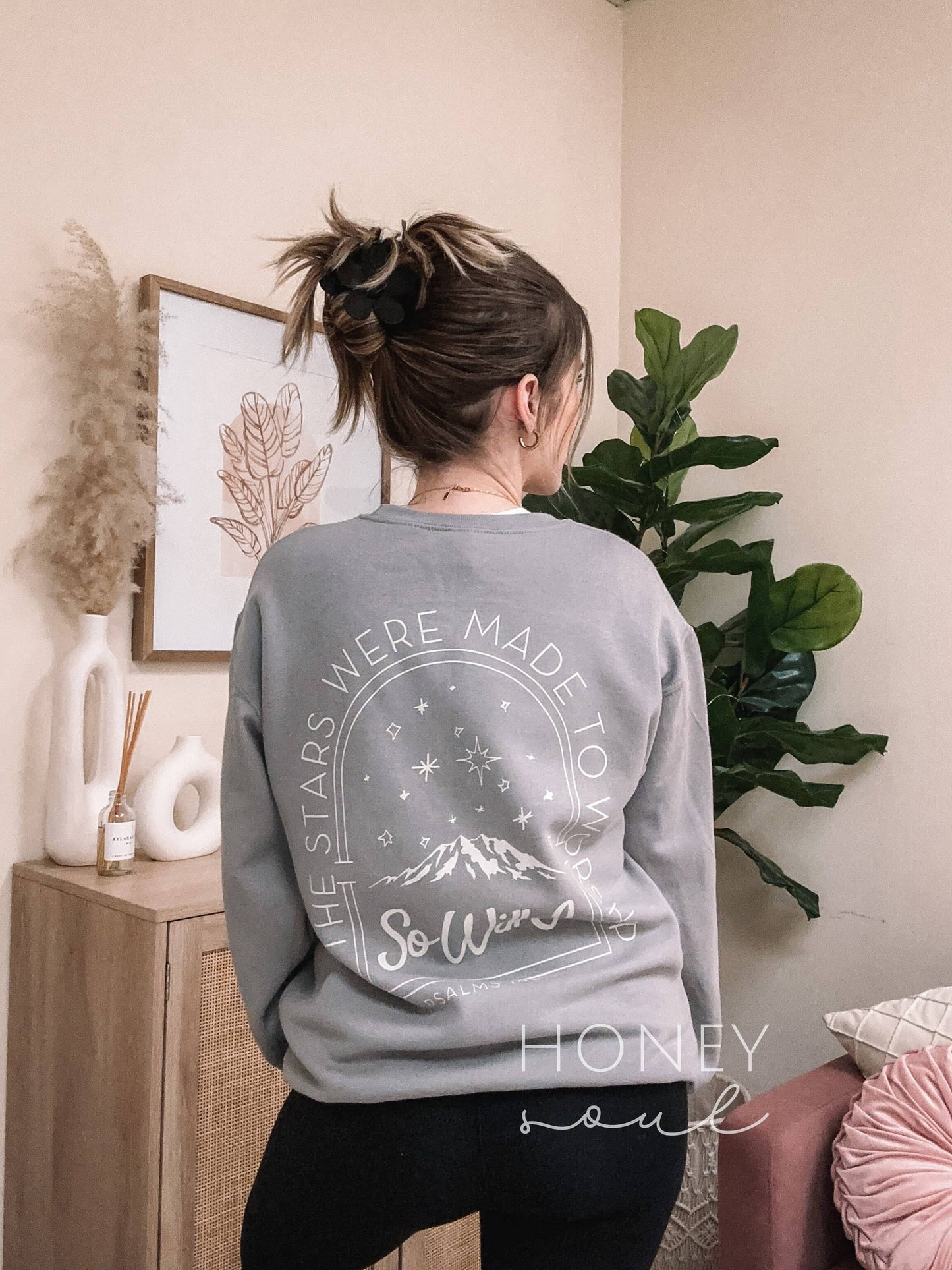 If The Stars Were Made To Worship So Will I Graphic Crewneck