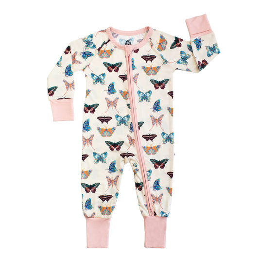 Wings of Paradise Butterflies Bamboo Convertible Footie Romper
