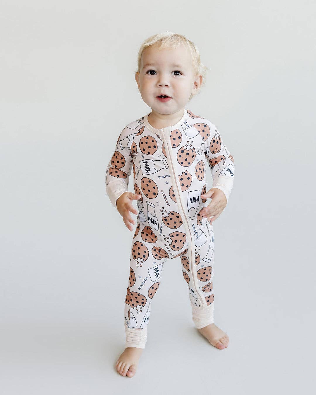 Bamboo Baby Zip Romper | Milk & Cookies