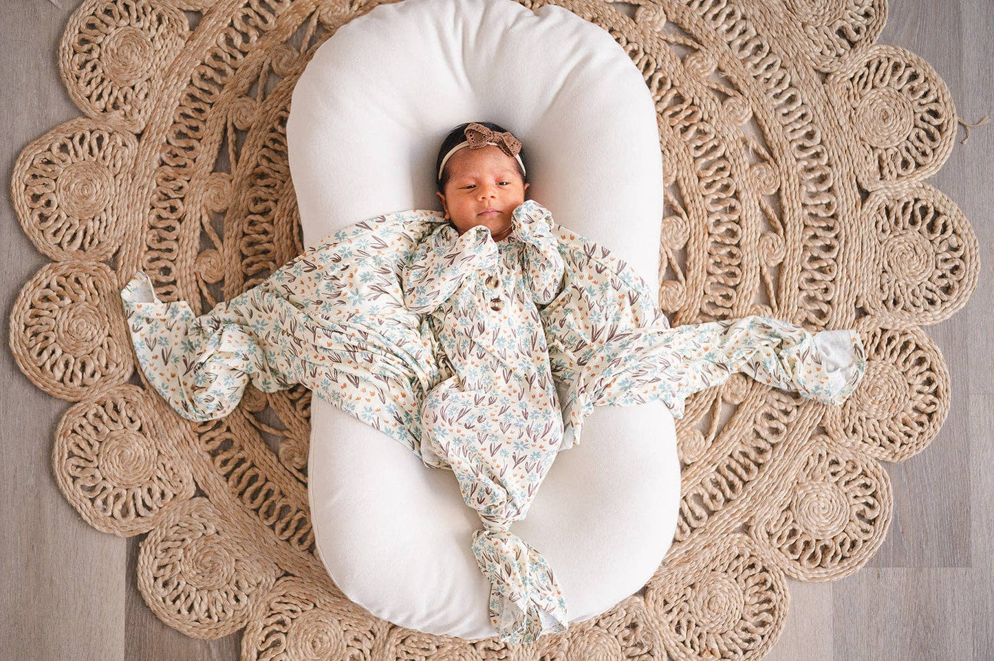 Knotted Baby Gown - La La Floral