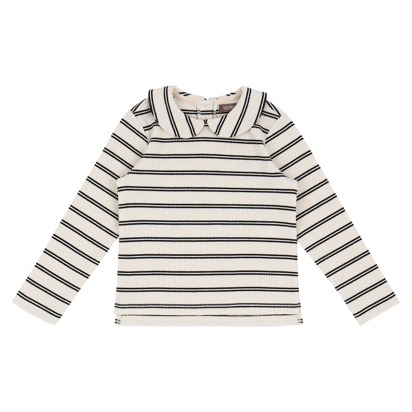 Ribbed Stripe Collared Top