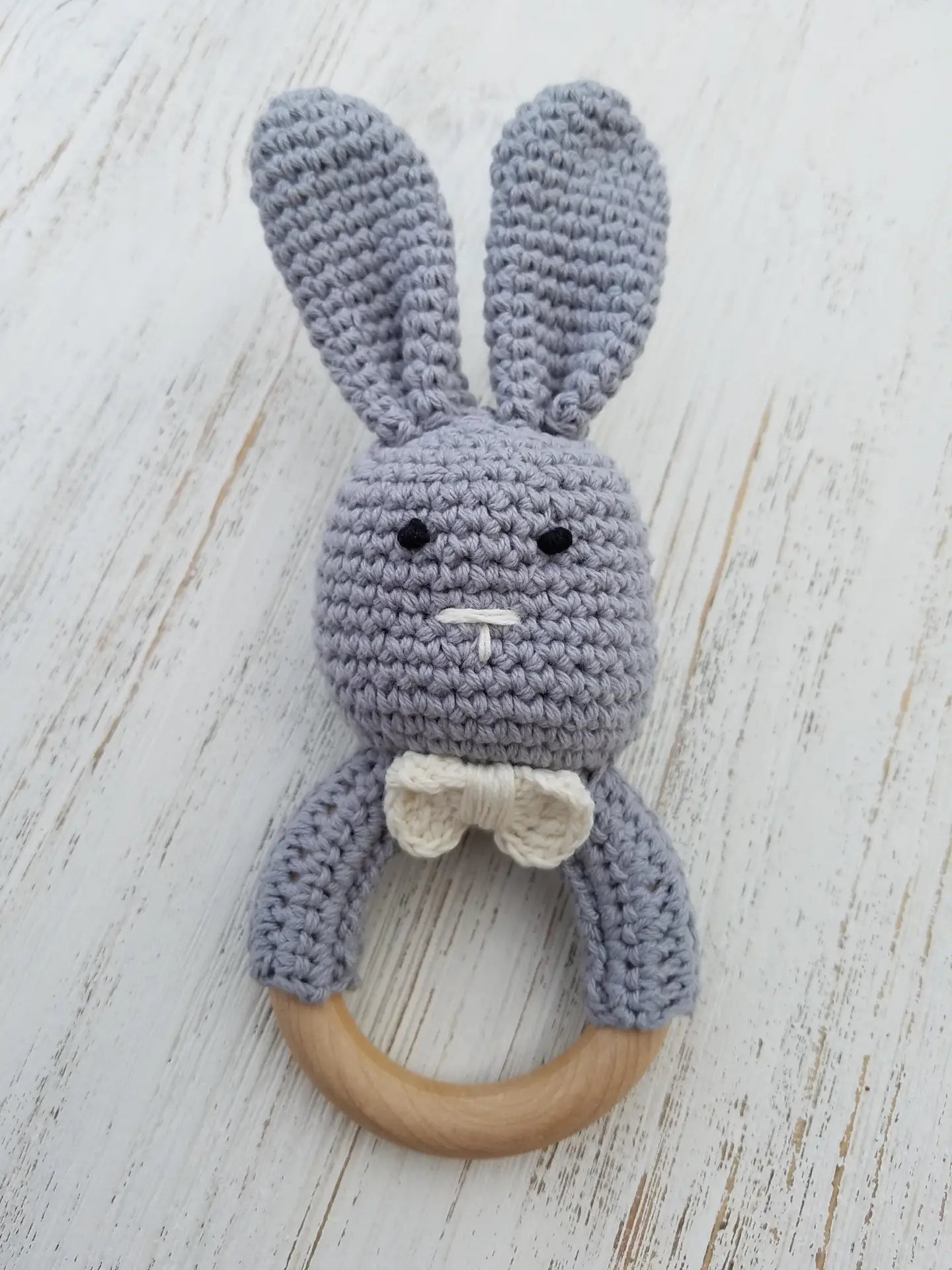 Crochet Bunny Rattle Combo Set