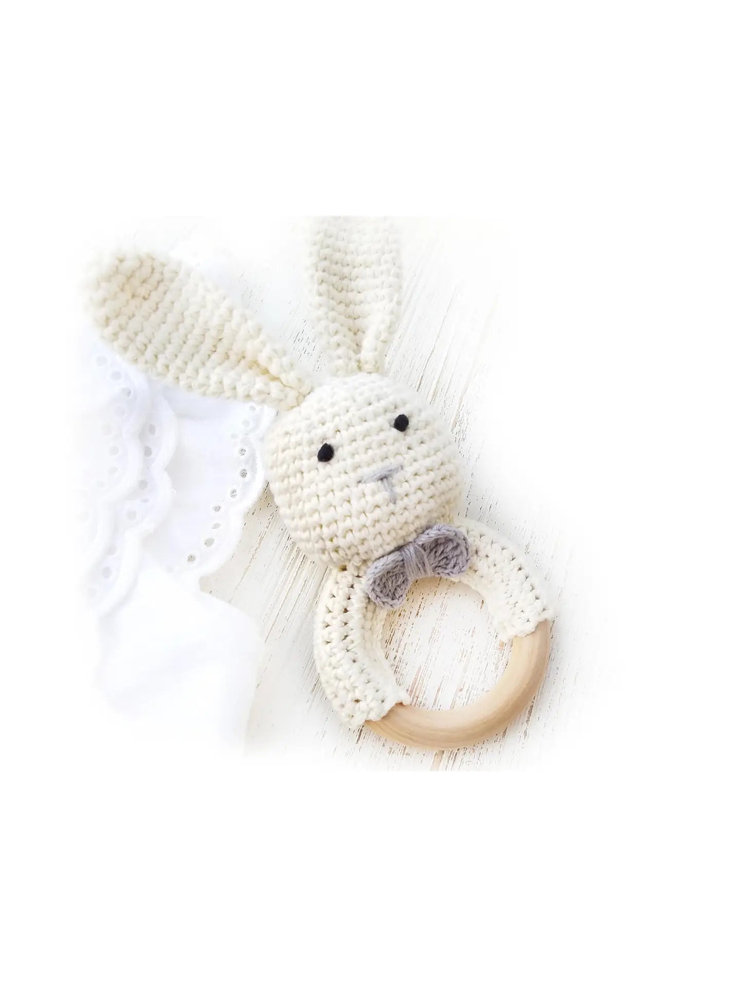 Crochet Bunny Rattle Combo Set