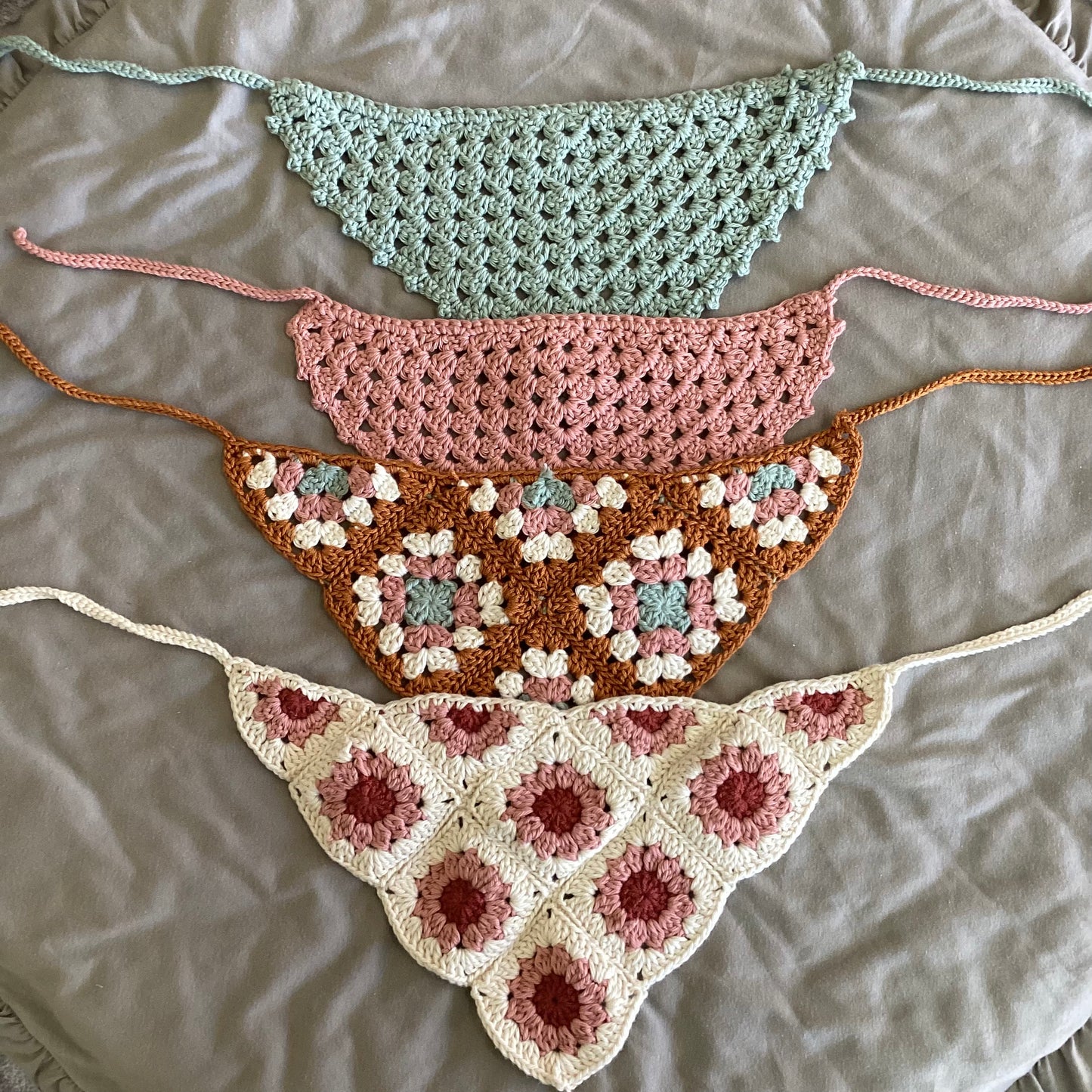 Handmade Large Crochet Bandanas