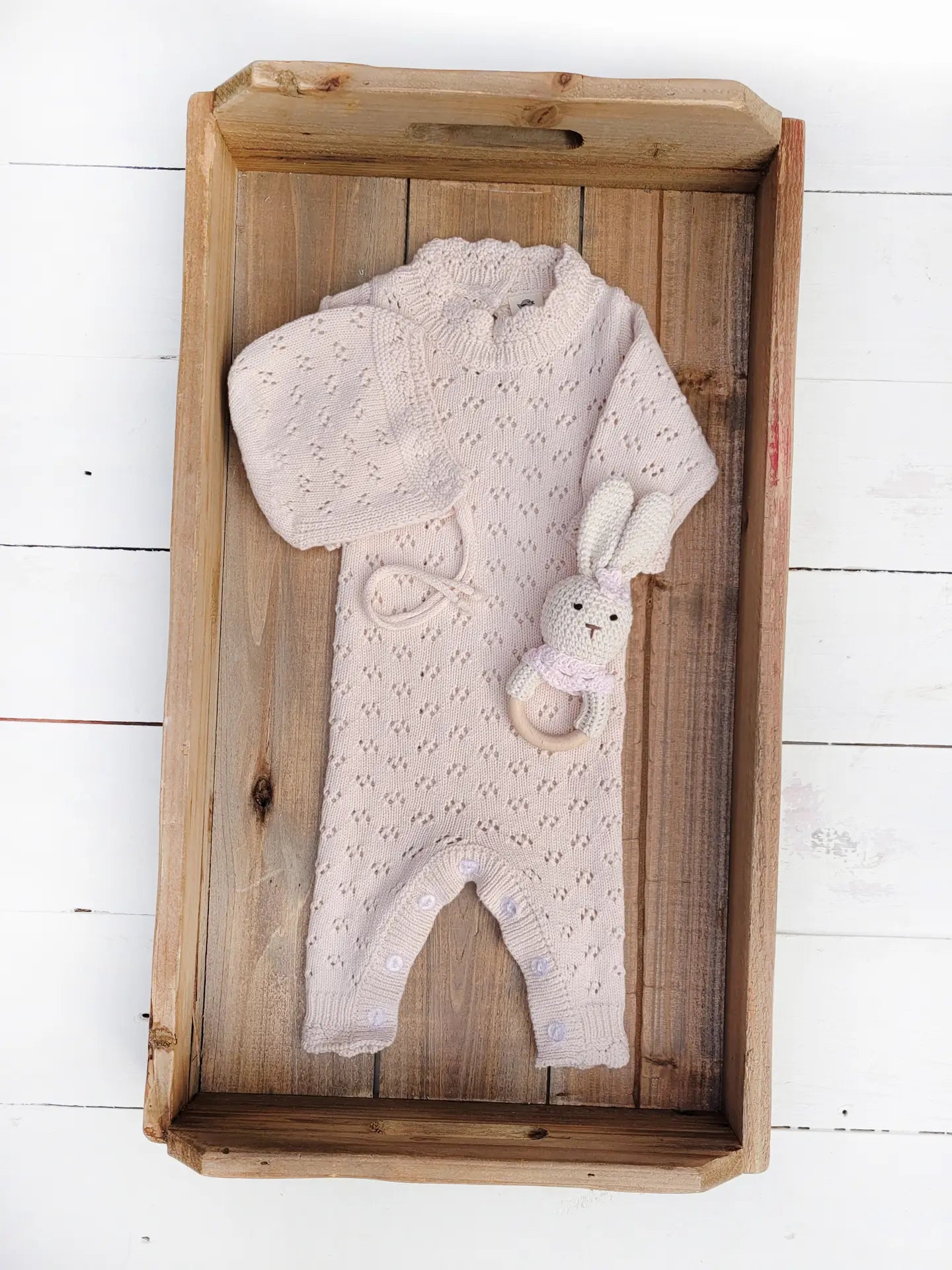 Grace Knitted Romper With Hat