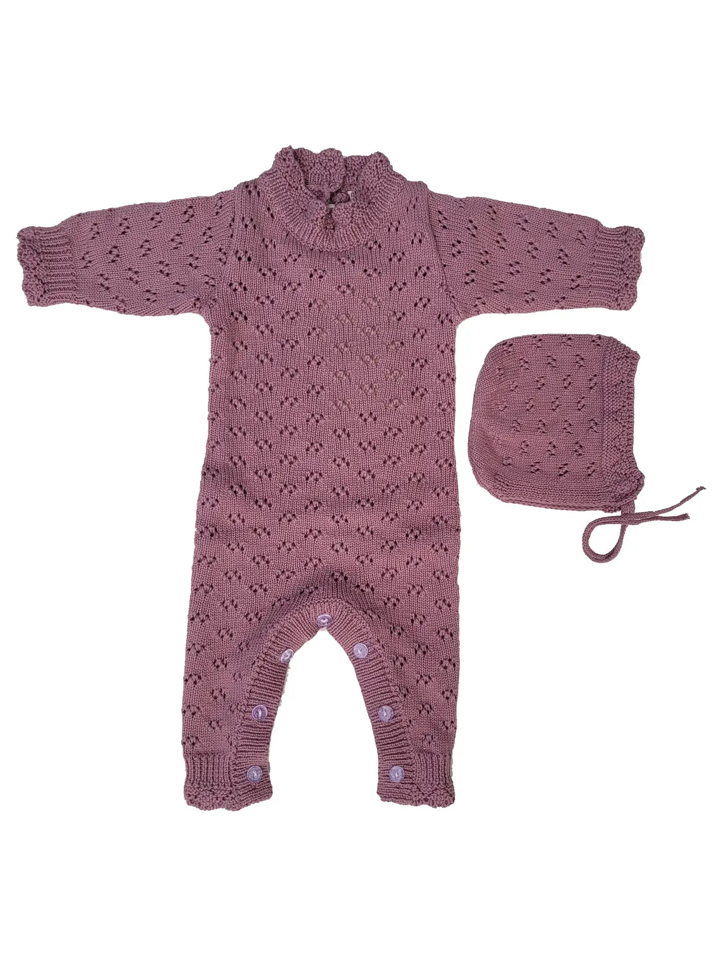 Grace Knitted Romper With Hat