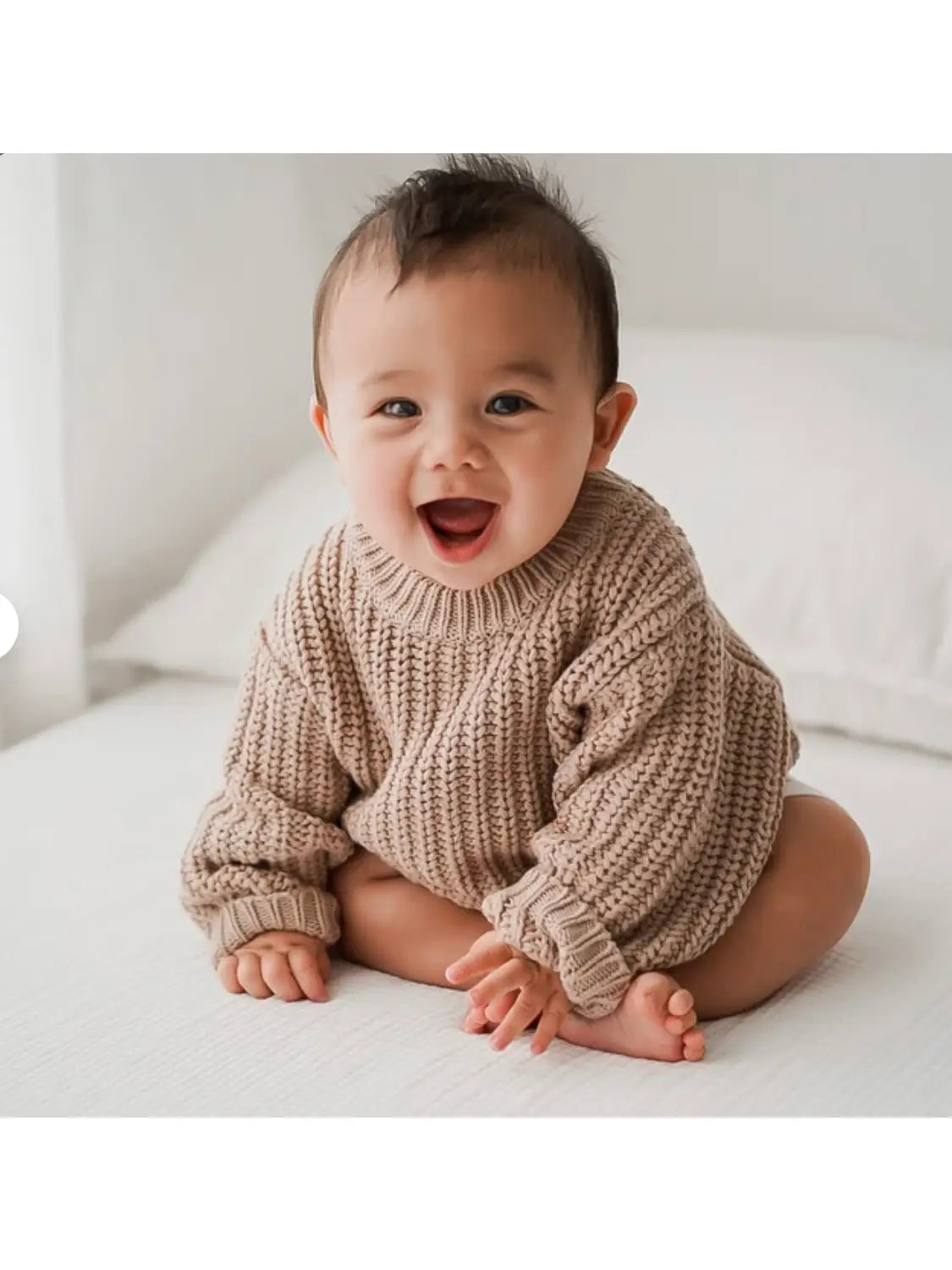 Knit Chunky Braided Baby Sweater