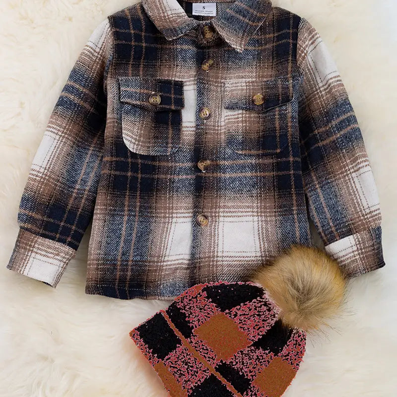 Plaid Shacket with Front Pockets