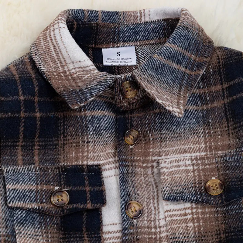 Plaid Shacket with Front Pockets