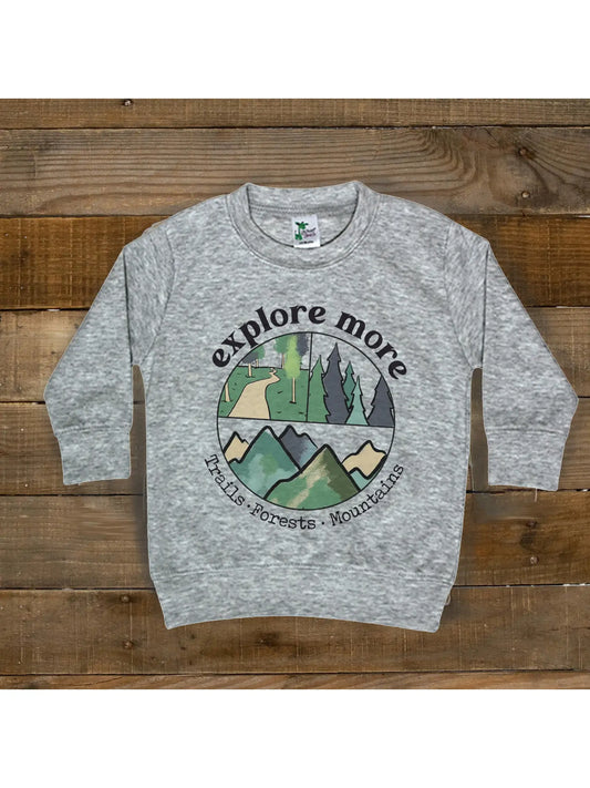 "Explore More" Grey Long Sleeve Toddler Shirt