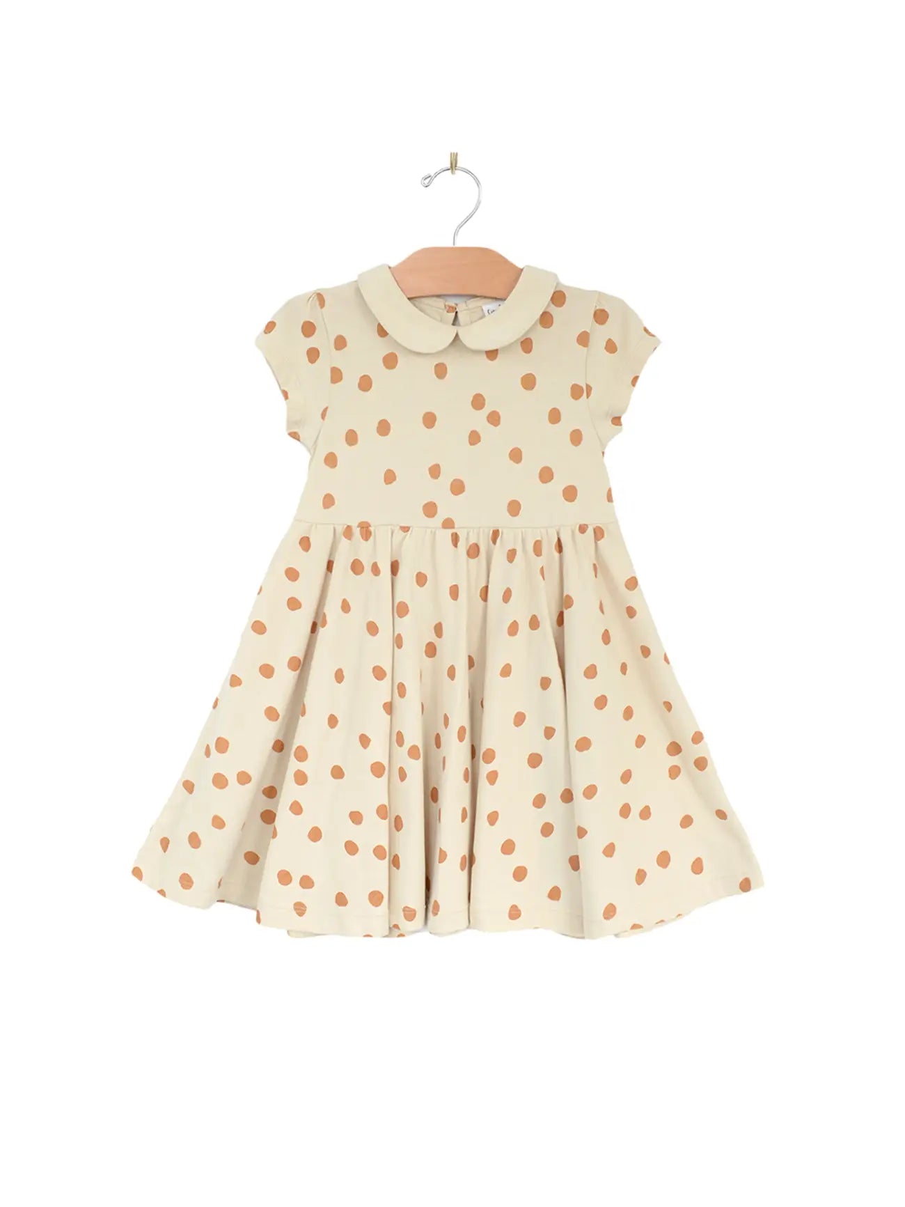 Collar Twirl Dress- Dots- Saffron