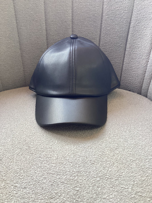 Black Leather Style Hat