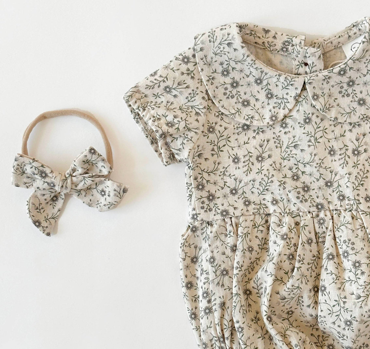 Allie Floral Romper with Bow