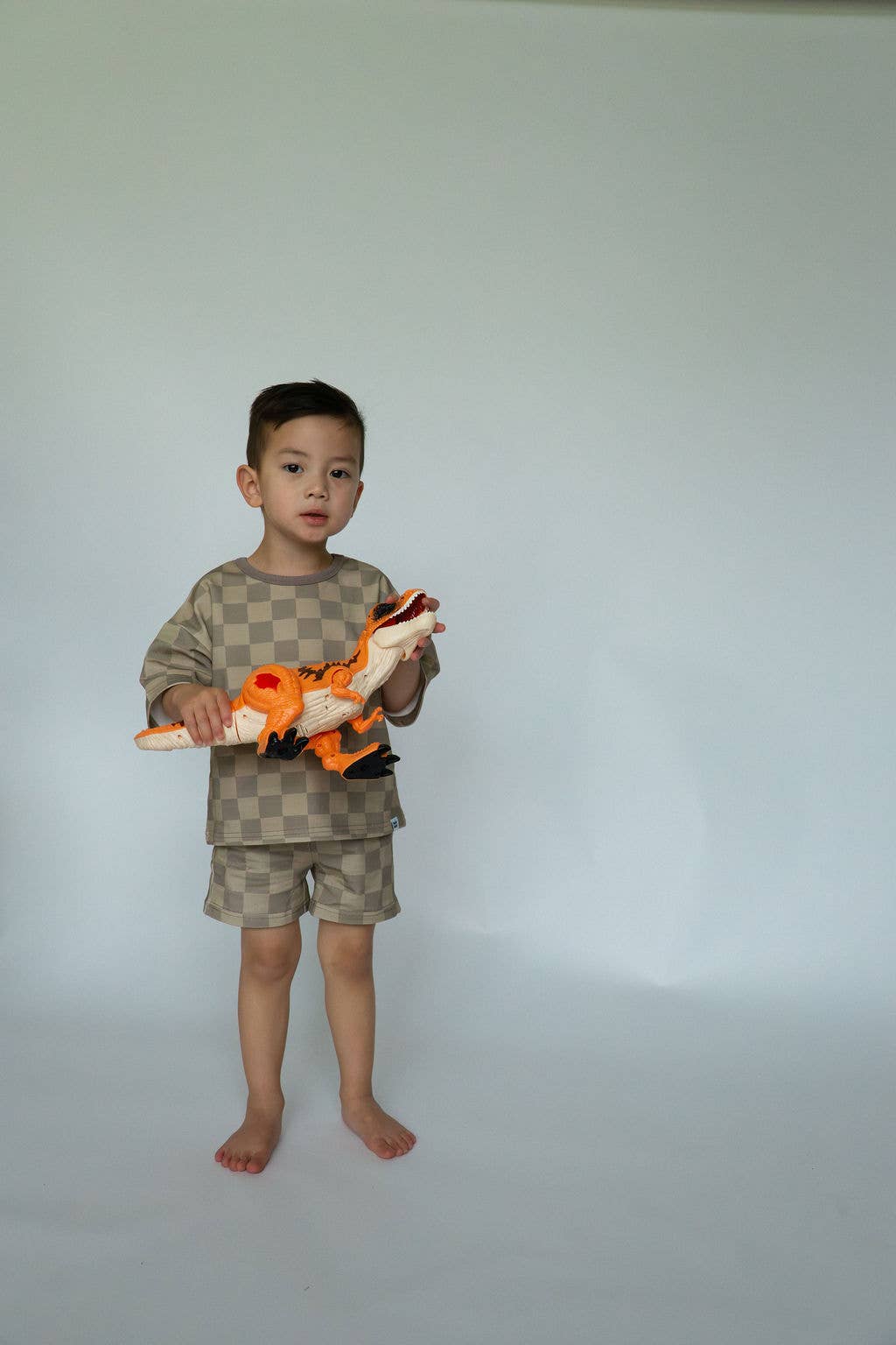 Easy Short Set - Sandstone Check, Organic cotton