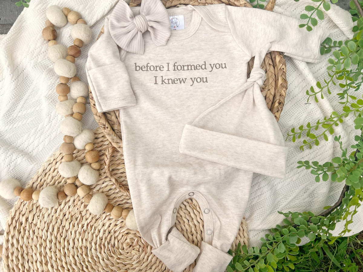 Baby Romper | Before I Formed You, I Knew You print