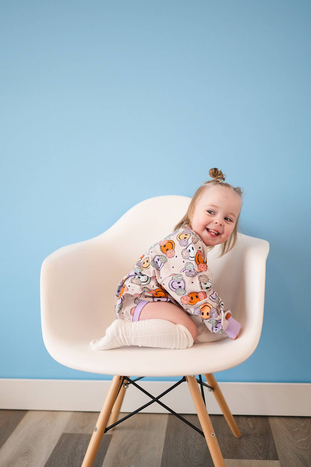 Oversized Cozy Romper - Fuzzy Smiley