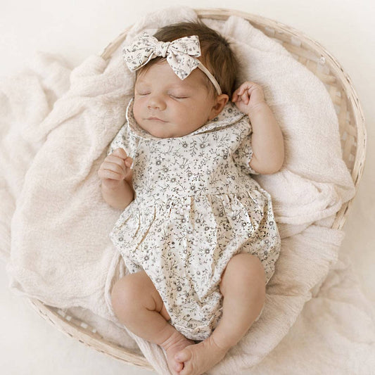 Allie Floral Romper with Bow