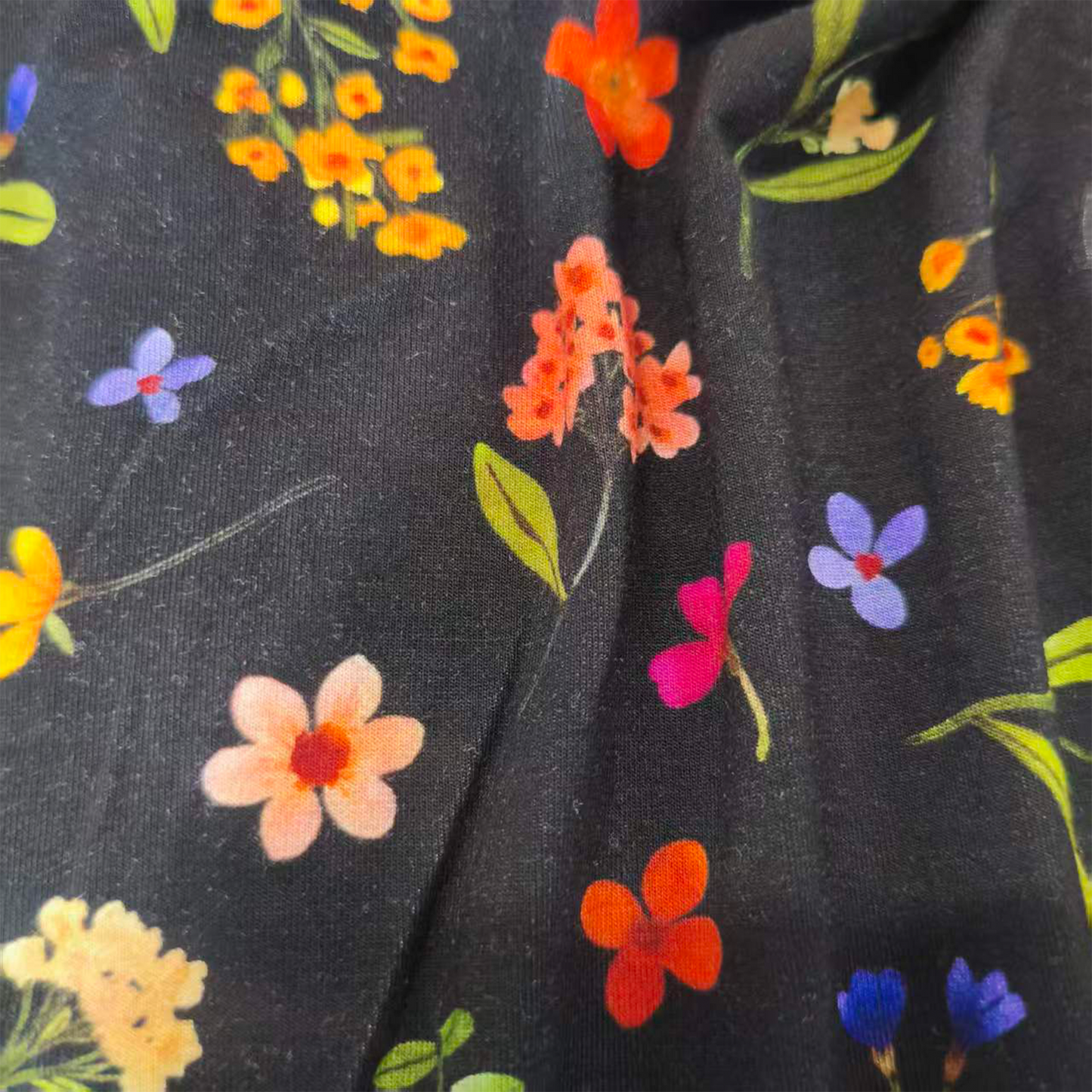 Midnight Wildflower Floral Fantasy Baby Bamboo Zipper Romper Pajamas