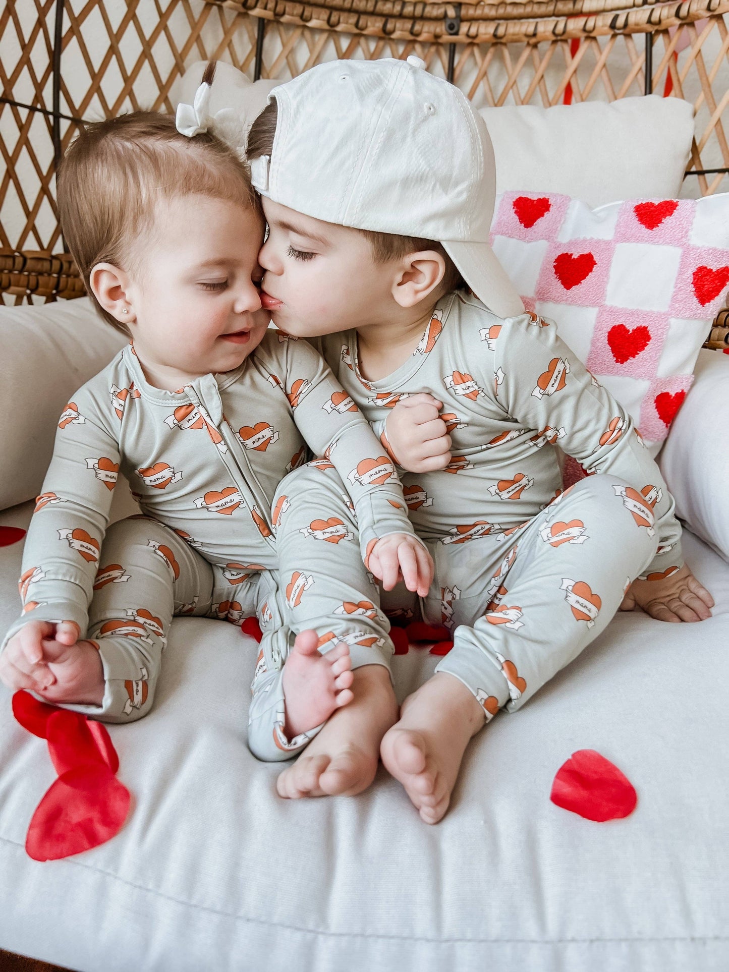 Mama Tattoo Hearts 2pc Bamboo Pajamas