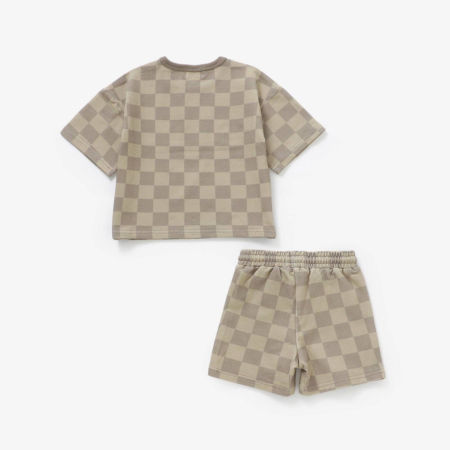 Easy Short Set - Sandstone Check, Organic cotton