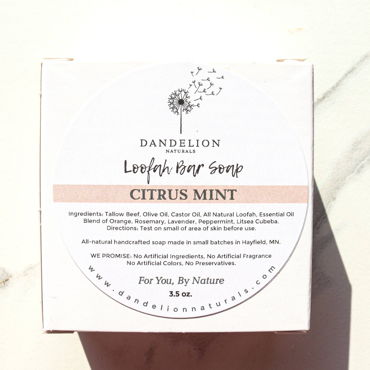 Tallow Loofah Bar Soap | Citrus + Mint | Exfoliating Soap