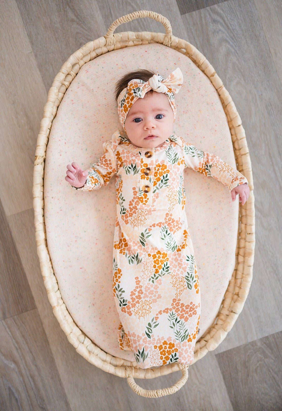 Knotted Baby Gown - Spring Bloom