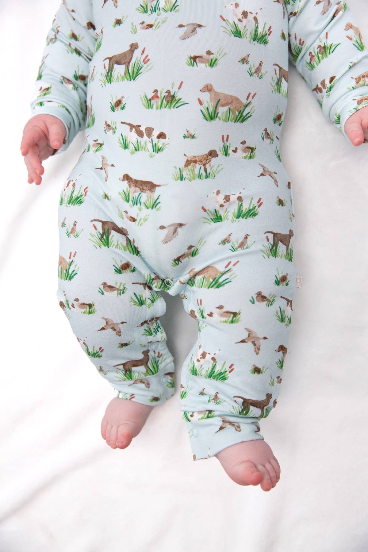 Delta Bird Hunting Dogs - Sweatshirt  bamboo Polo Romper