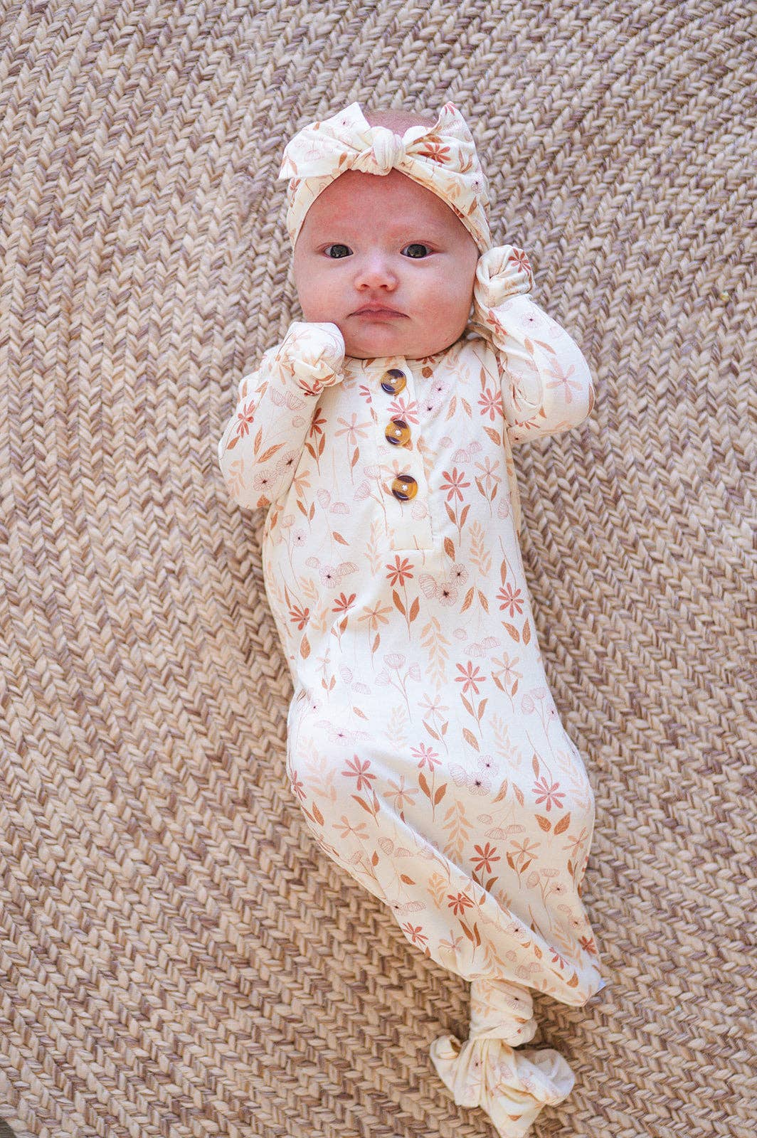 Knotted Baby Gown -  Wildflower