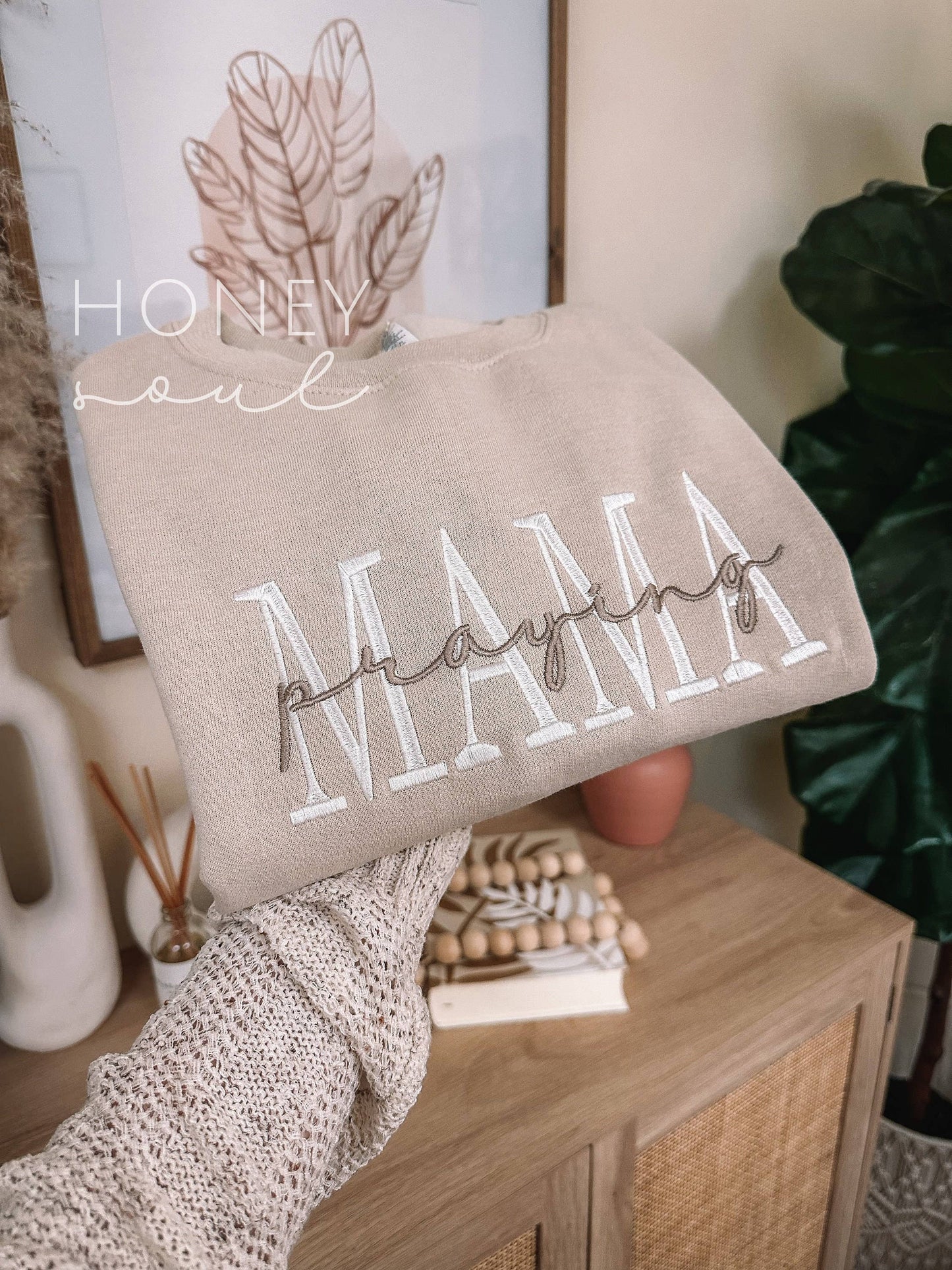 Embroidered Praying Mama SAND Sweatshirt ORIGINAL