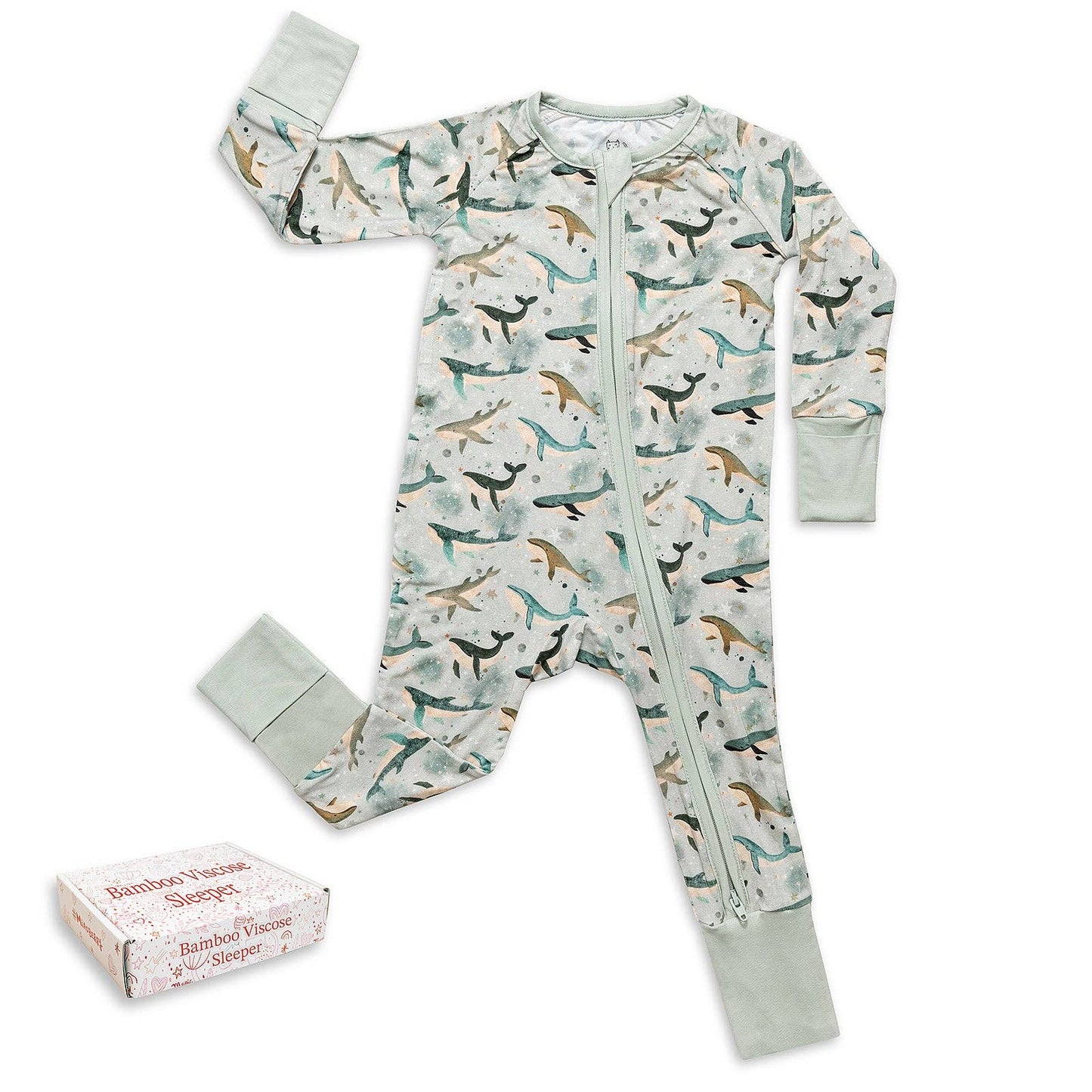 Miaoberry Boho Whales Baby Bamboo Convertible Sleeper