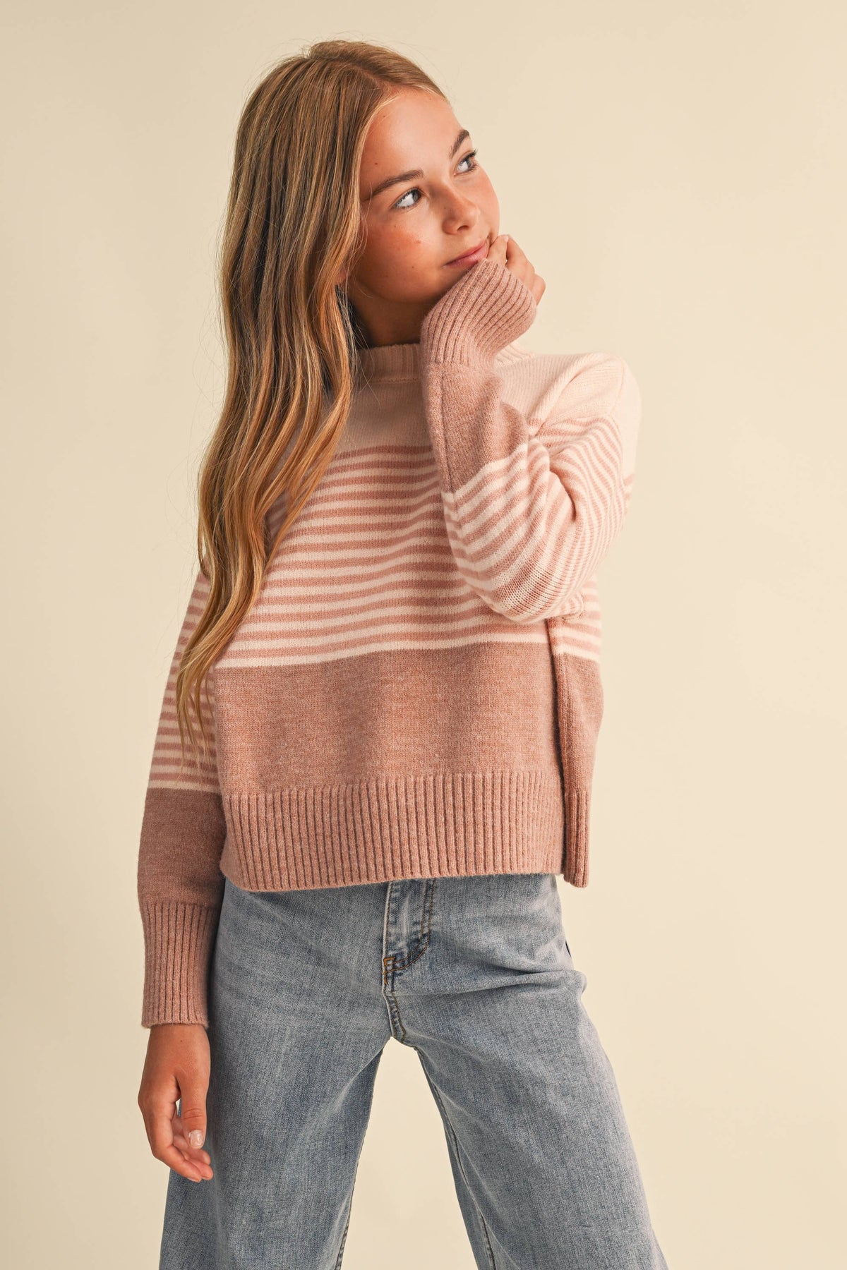 TWEEN KIDS GIRLS DROP SHOULDER SWEATER  (7-14)