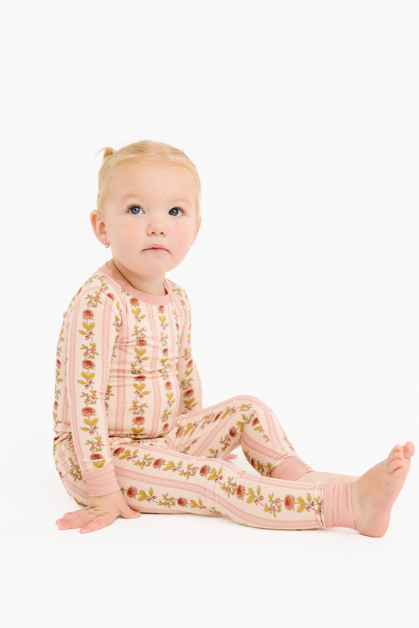 Vintage Floral Stripe Bamboo Set