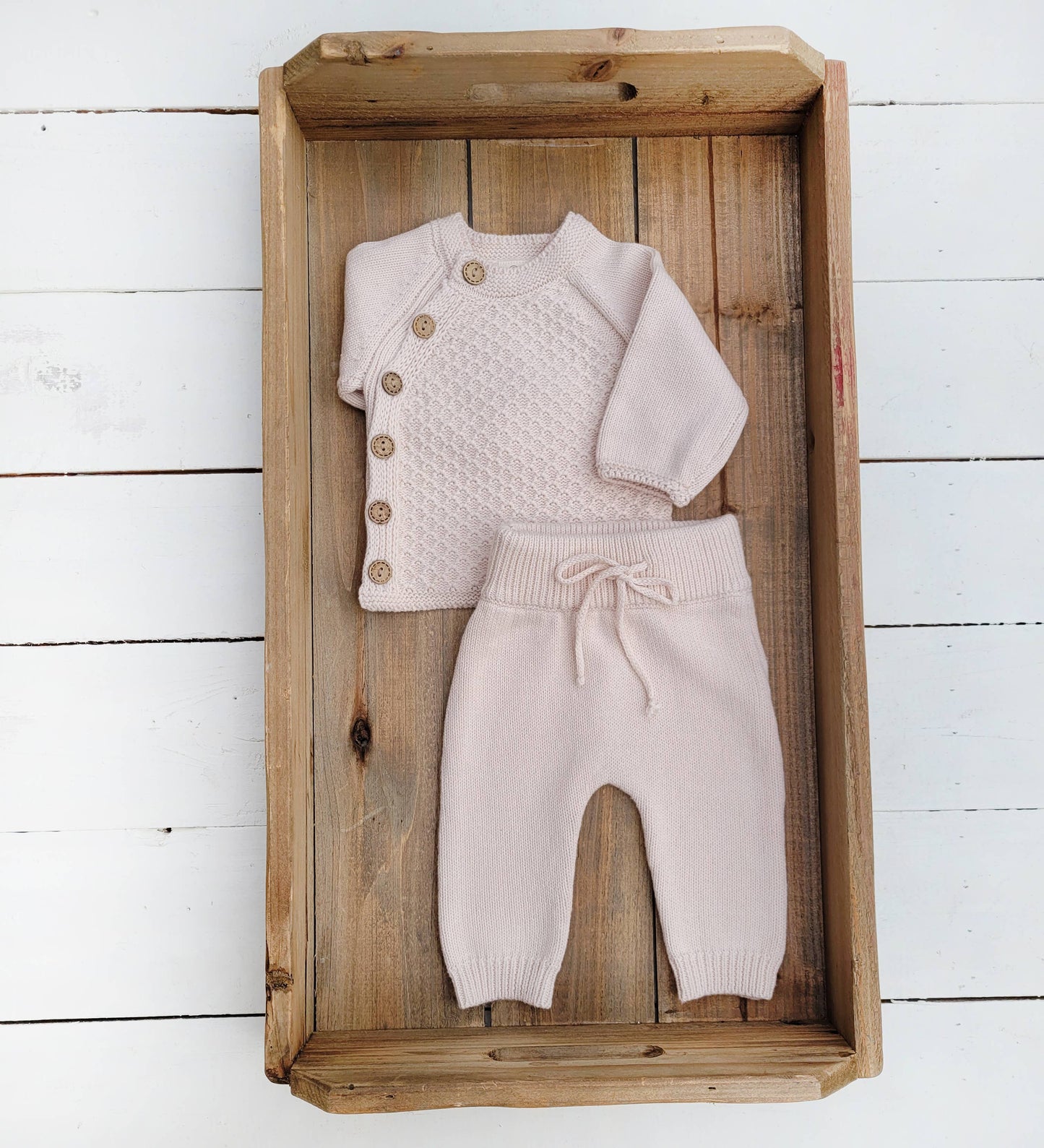 Noella Cotton Knit 2pc Shirt and pants Baby Outfit Set