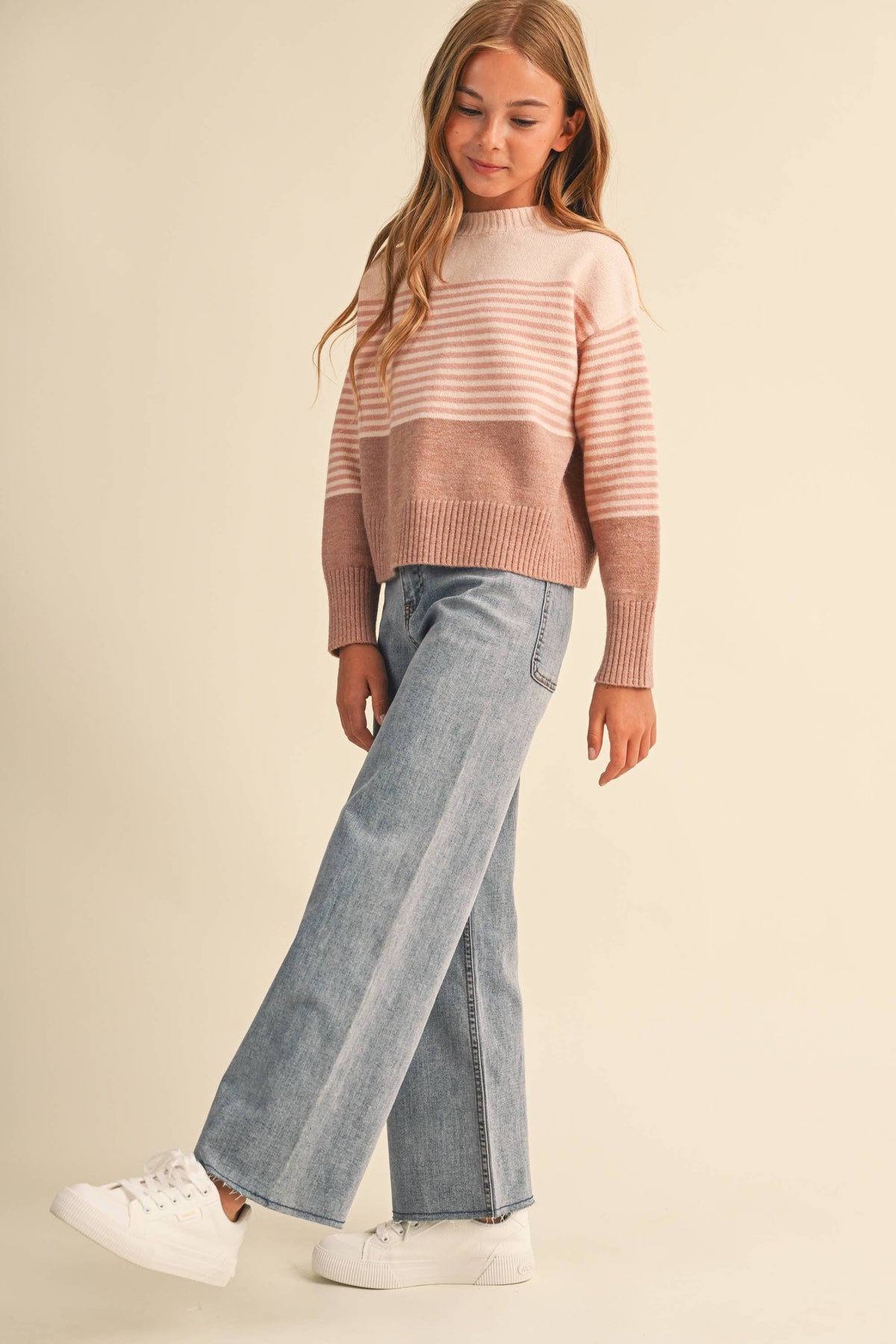 TWEEN KIDS GIRLS DROP SHOULDER SWEATER  (7-14)
