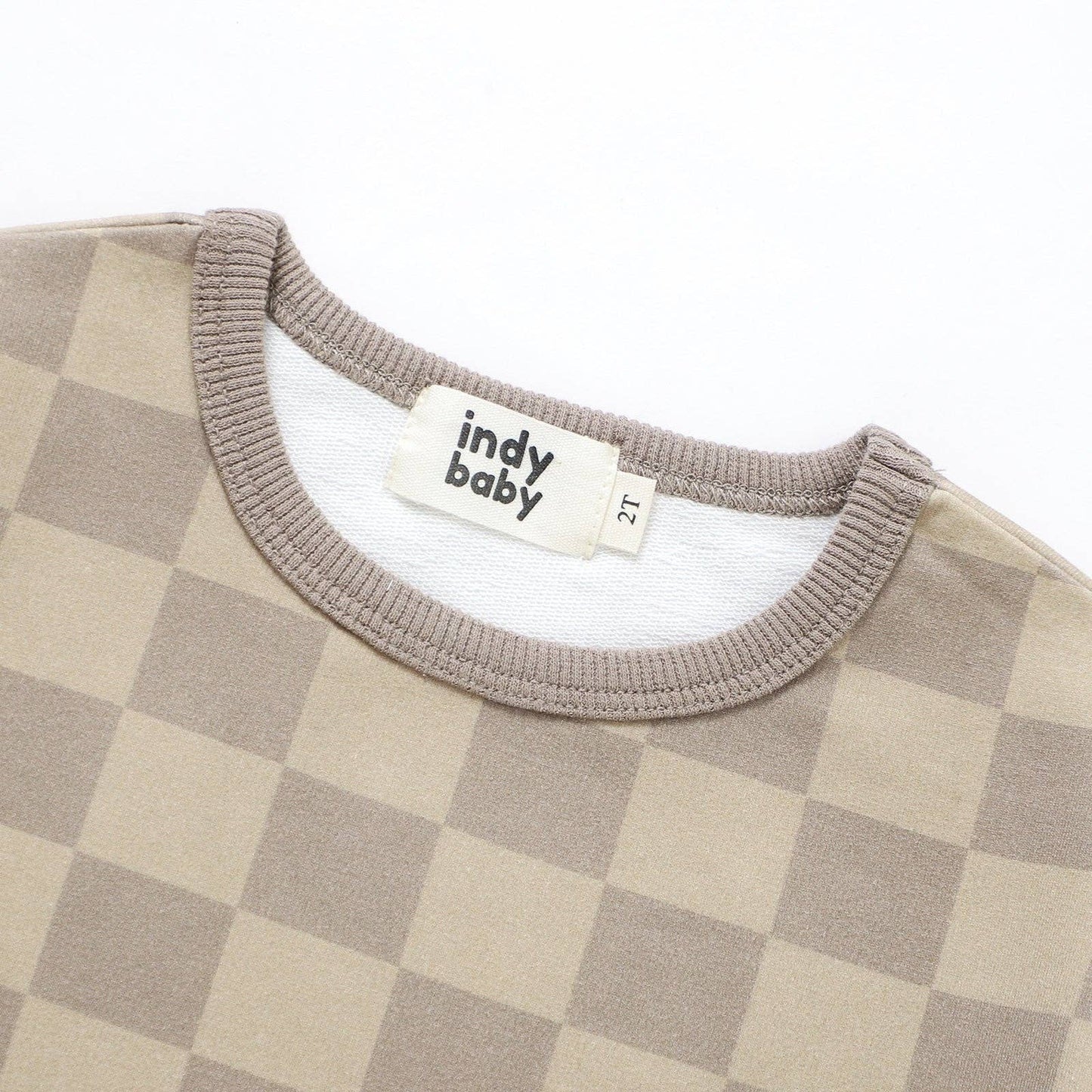 Easy Short Set - Sandstone Check, Organic cotton