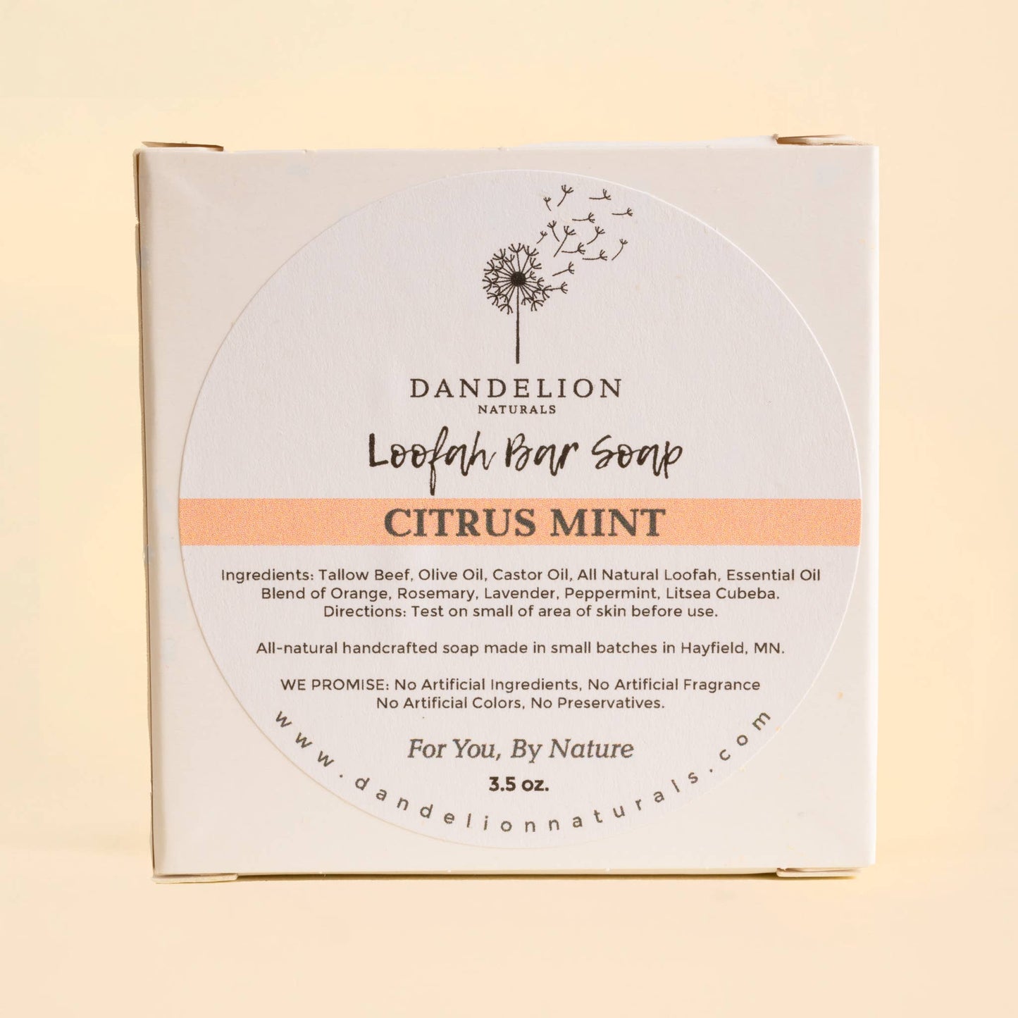 Tallow Loofah Bar Soap | Citrus + Mint | Exfoliating Soap